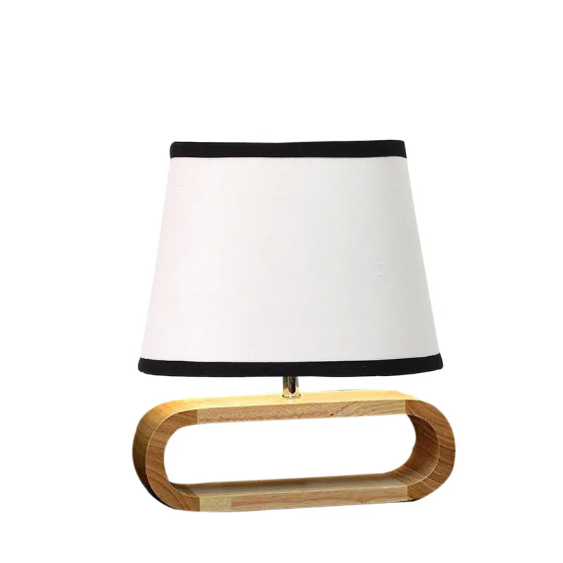 Cotin I Stripe Curve Cotton Table Lamp - White,Brown media 6