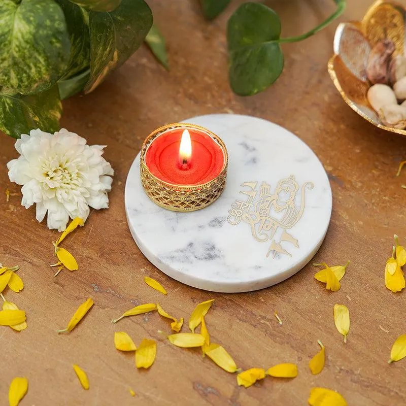 Stone Shree Ram Marble Religious Accent With Tea Light Holder media 3