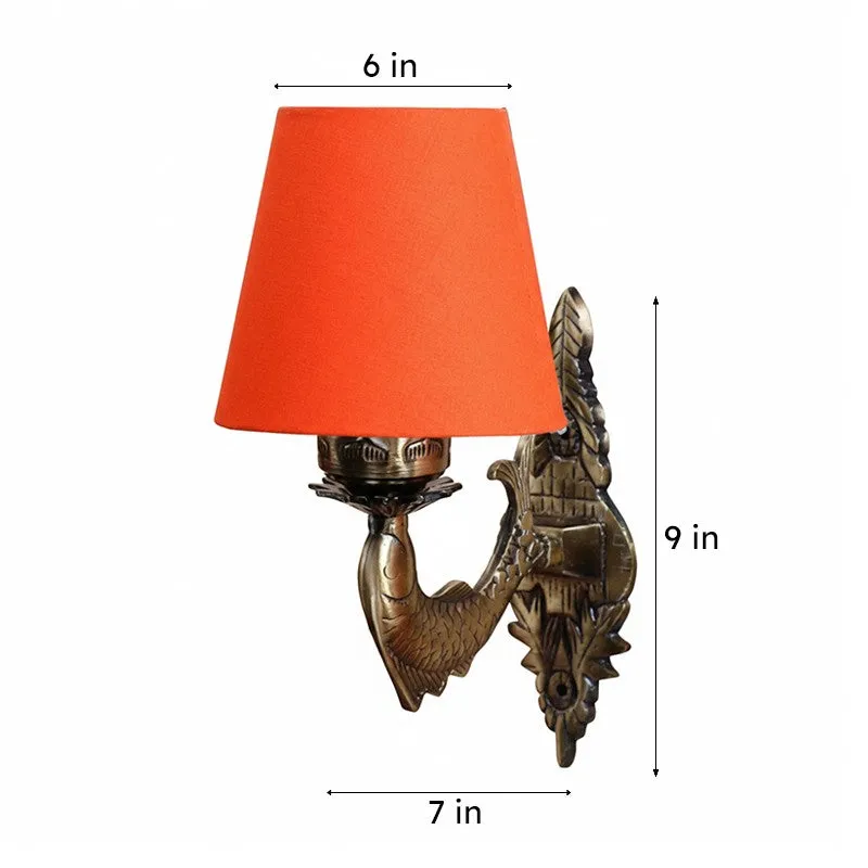 Ziada Stiva Conical Fabric & Metal Wall Lamp - Orange media 6