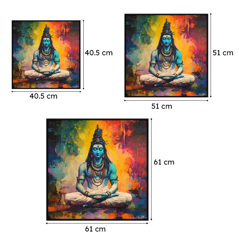 Vibrant Shiva Canvas Wall Art With Frame media 7