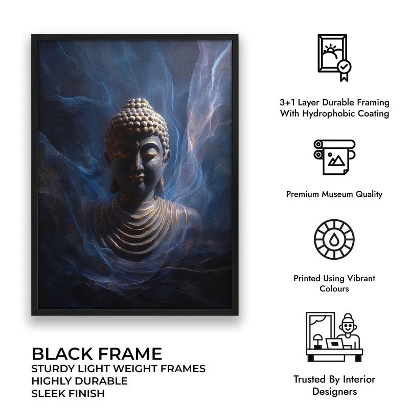 Cosmic Buddha Archival Paper Wall Painting With Black Frame media 9