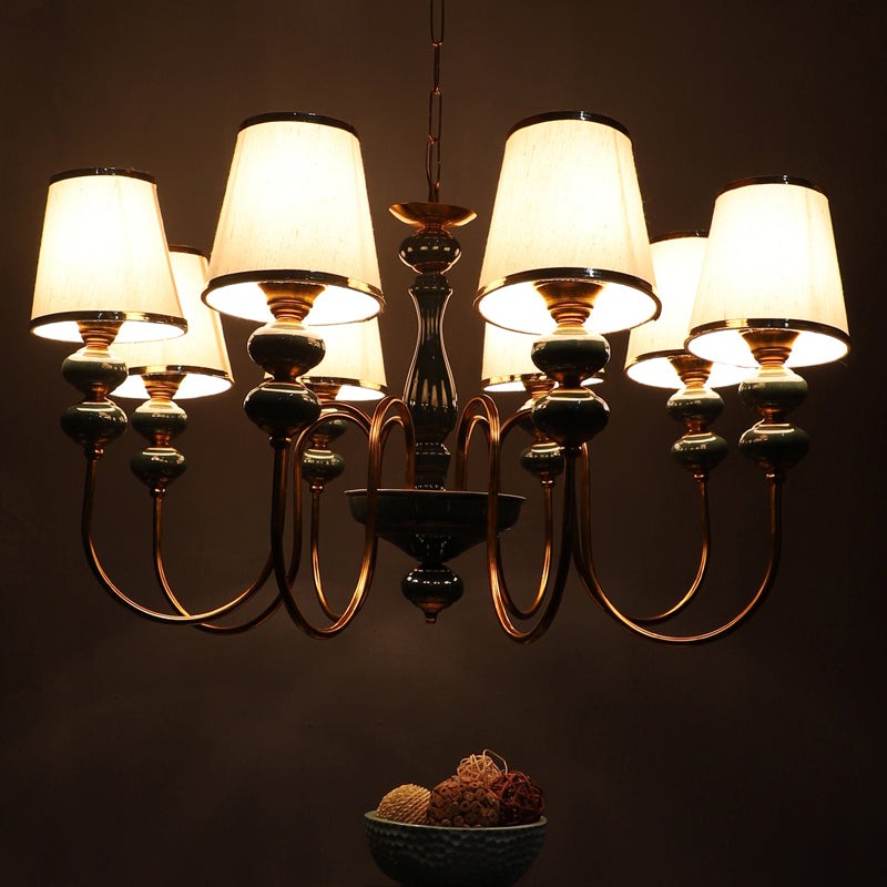 Loona Clustered Iron Chandelier - Blue & White image 2