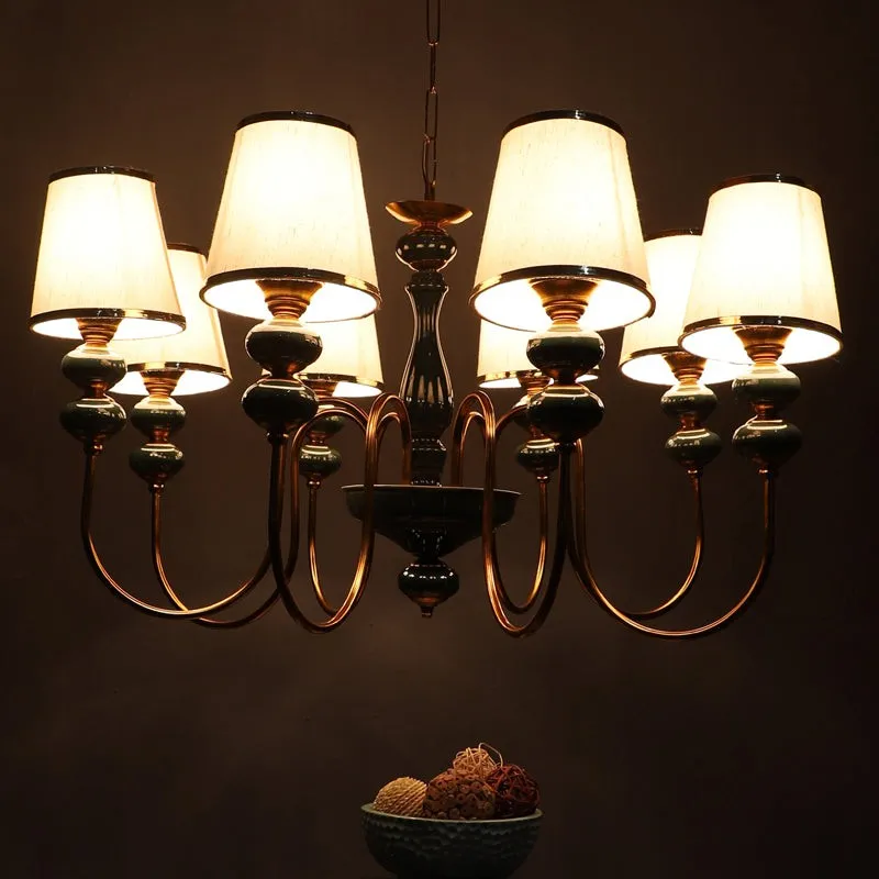Loona Clustered Iron Chandelier - Blue & White media 2
