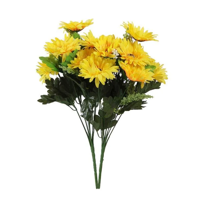 Faux Garabara Daisy Flower Bunch - Yellow media 3
