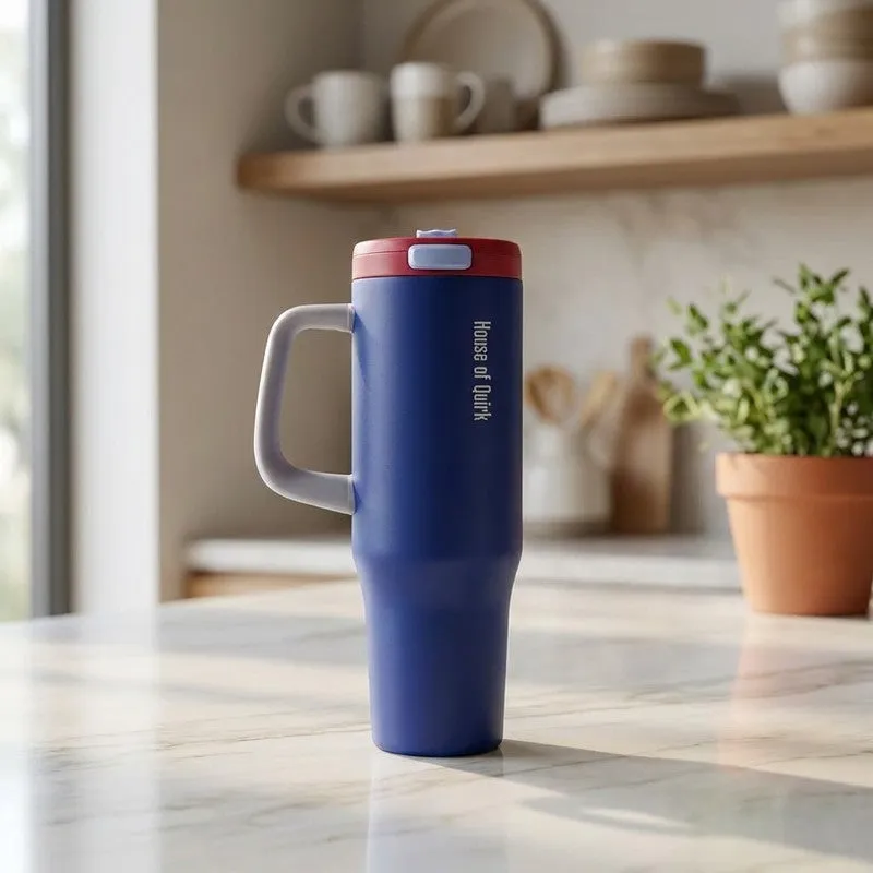 AuraGrip Stainless Steel Tumbler (1200 ML) - Blue media 1