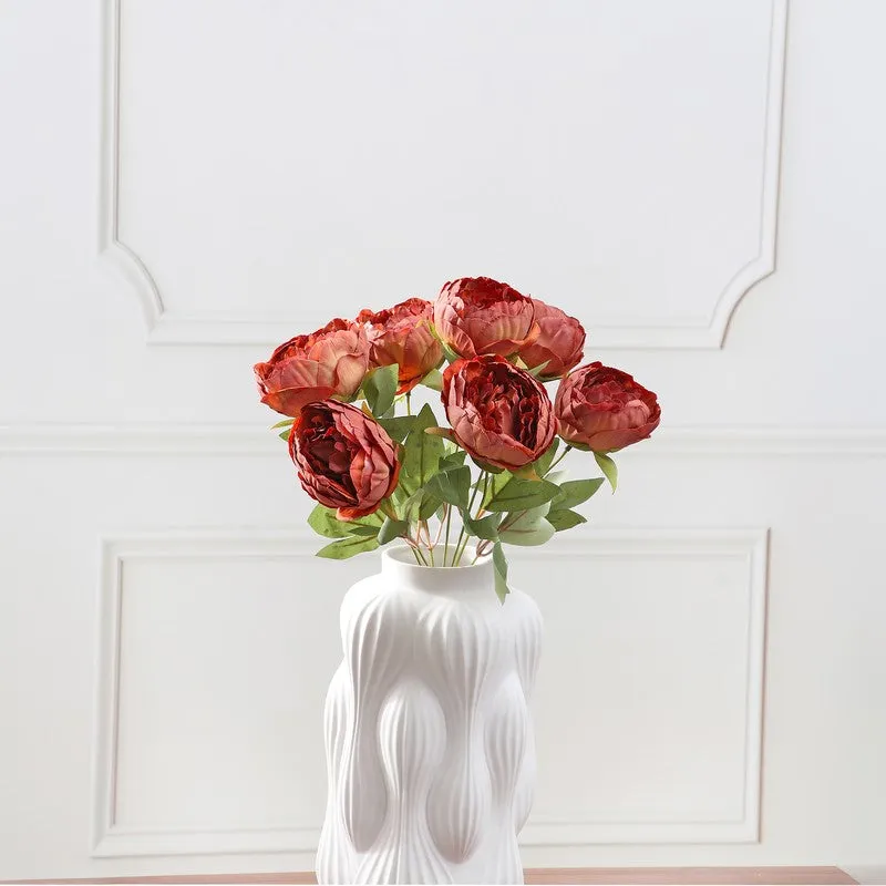 Blushira Rose Fabric Artificial Flower - Rust media 3