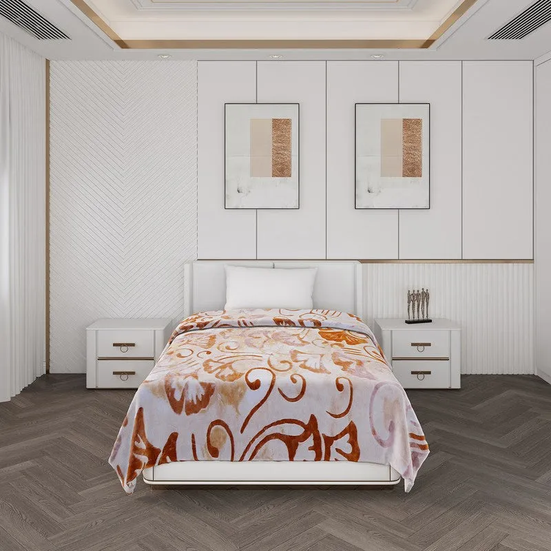 Monte Carlo Serene Swirl Blanket (Beige) - 600 GSM media 4