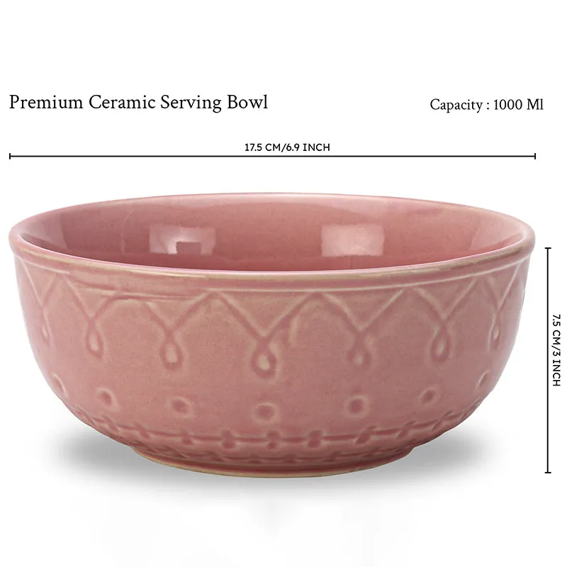 Eden Arc Serving Bowl (Pink/1000 mL) - Set Of Two media 8