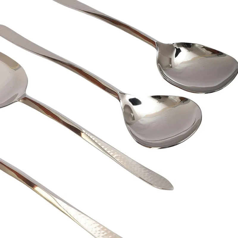 Dune Hammered Serving Set (Silver) - Four Piece Set media 7