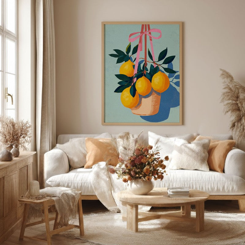 Florena Canvas Wall Painting With Brown Frame