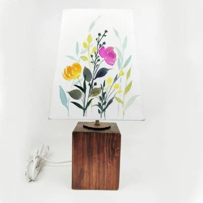 Scarlet Blossom Empire Handpainted Fabric Table Lamp - Multicolor media 6