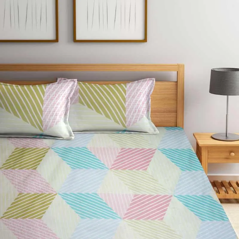 Adela Geometric Microfiber Bedsheet - 130 GSM media 5