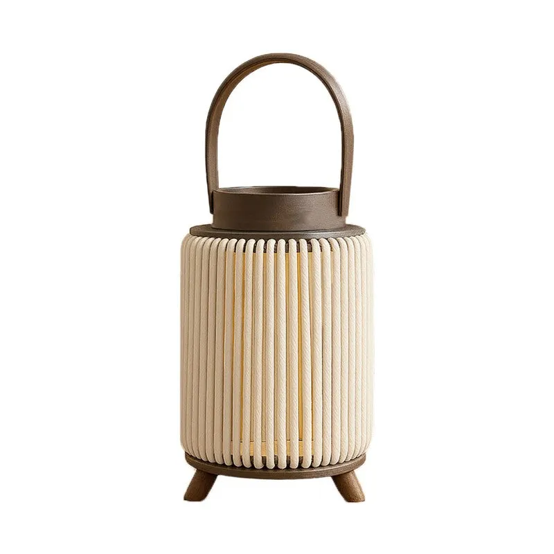 ThreadLuxe Bamboo Tea Light Candle Holder - Beige media 5