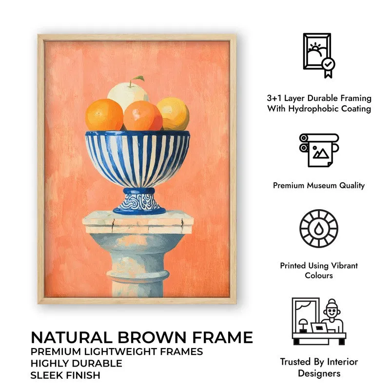Fruit Bowl Canvas Wall Painting - Brown Frame media 10
