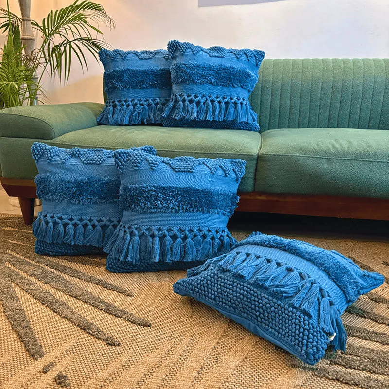 Squish-A-Lot Tufted Cushion Cover (Blue) - Set Of Five media 1