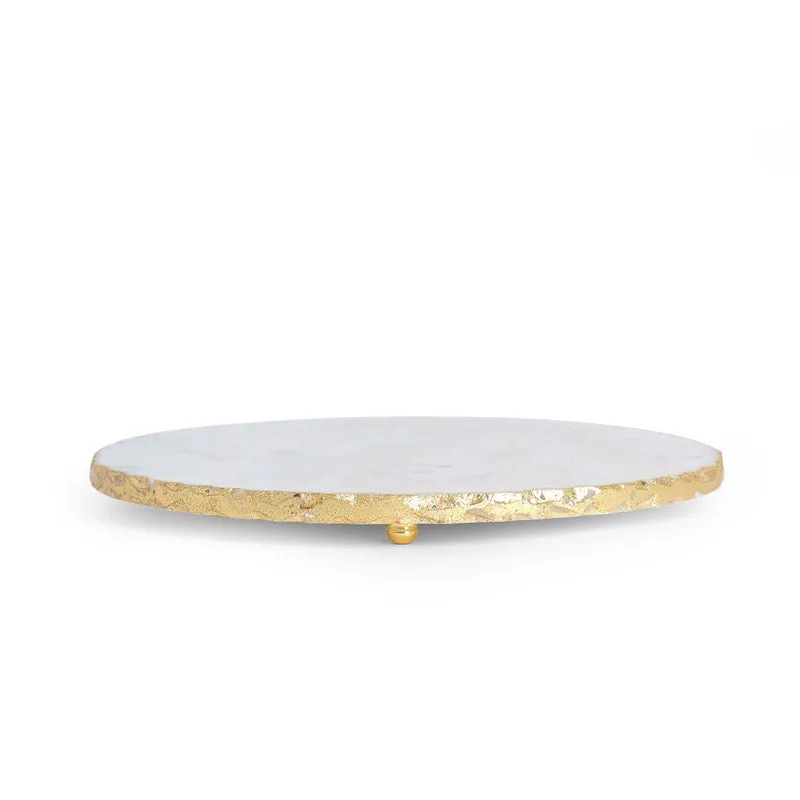 Serving Round Hand Crafted (Marble,Brass) Marble Platter media 5