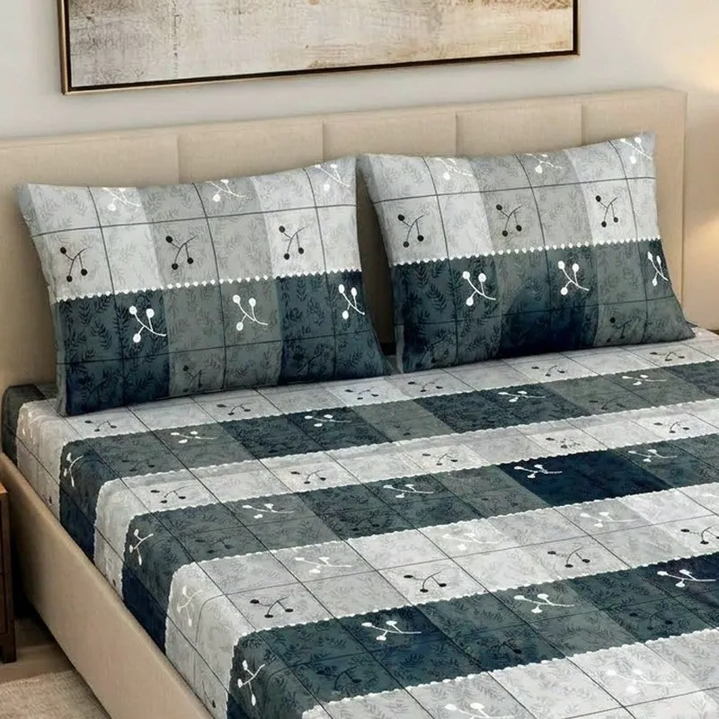Bloom Lines Cotton Bedsheet - 300 TC media 3