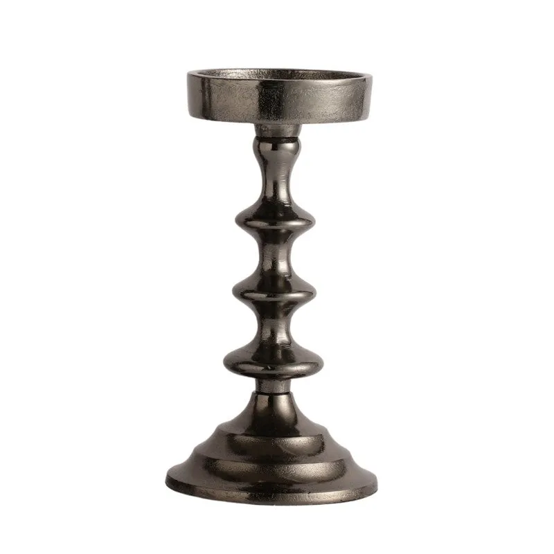Elegant Pedestal Candle Holder - Black media 4