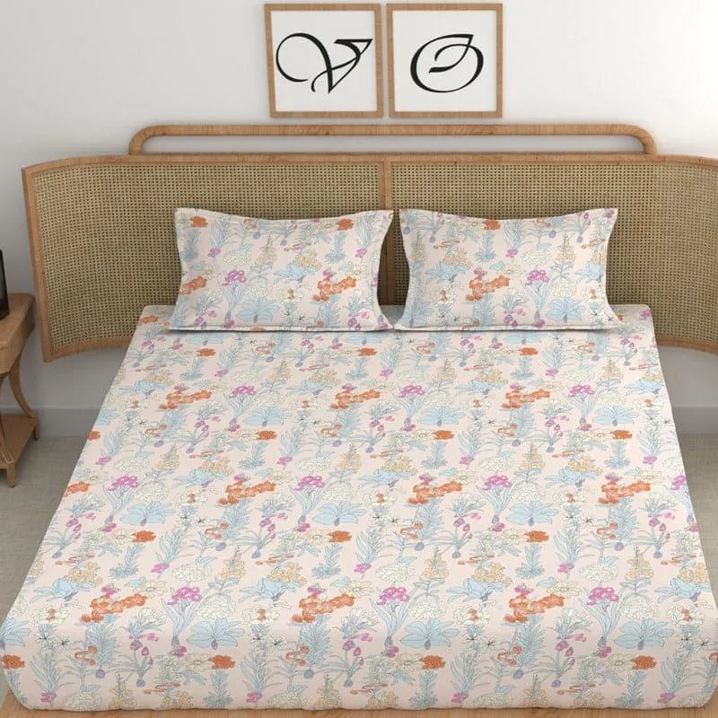 Moira Floral Microfiber Bedsheet - 180 GSM media 1