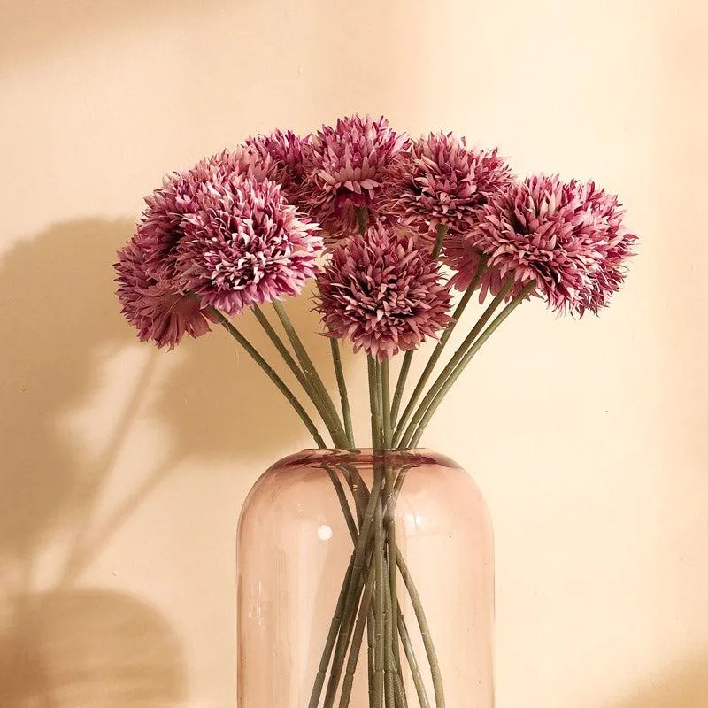 Artificial Realistic Chrysanthemum Flower Stick (Purple) - Set Of Six media 1