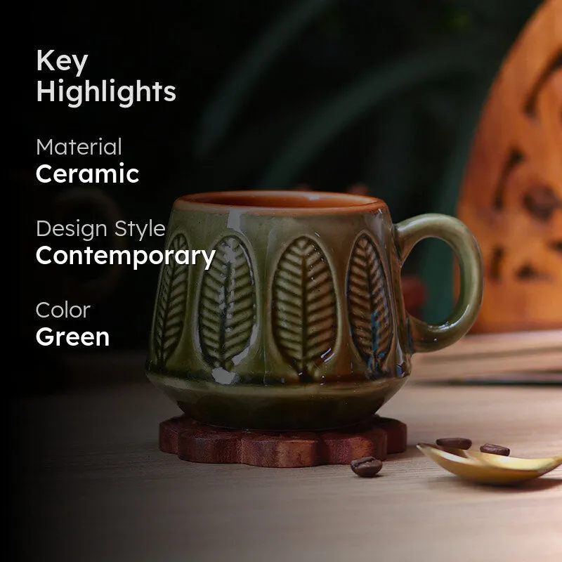 Adriano Ceramic Tea Cup (240 mL/Green) media 2