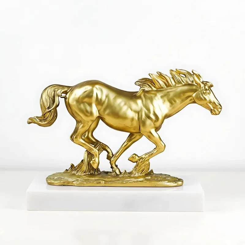 Running Horse Figurine Showpieces - Gold media 3