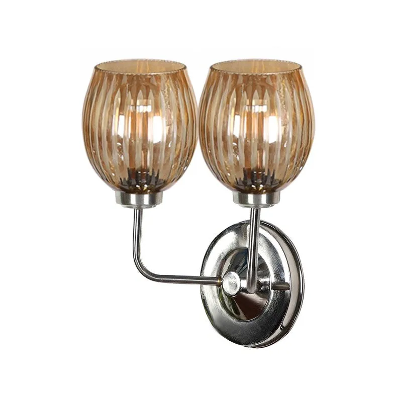 Vintage Glow Twin Shade Glass Wall Lamp media 9