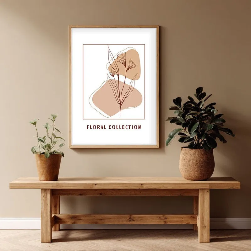 Soft Petals Canvas Wall Painting With Brown Frame media 1