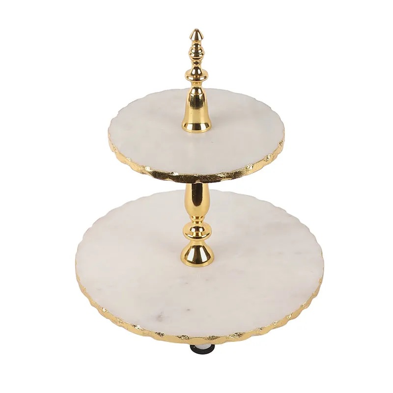 Cavallo Two Tiered Marble Cake Stand media 3
