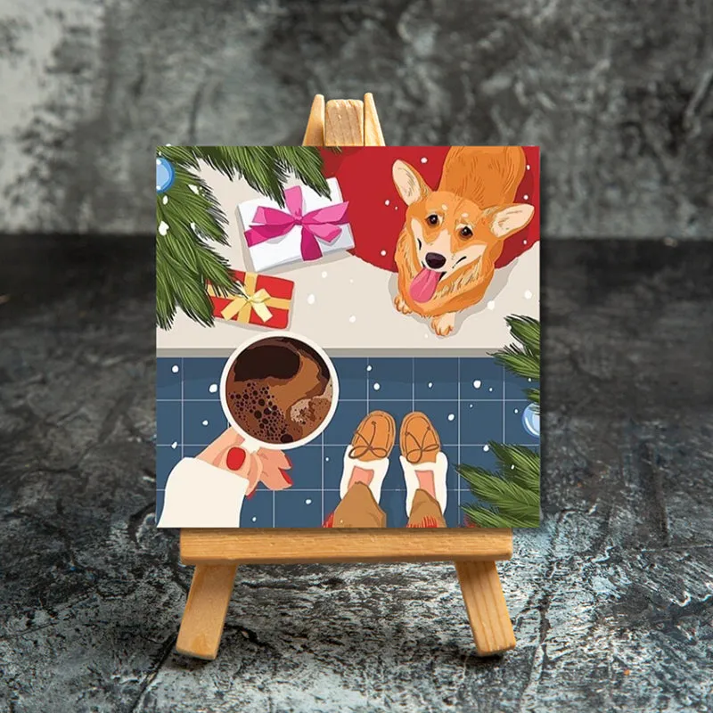 Coffee & Corgis Canvas Showpiece media 4