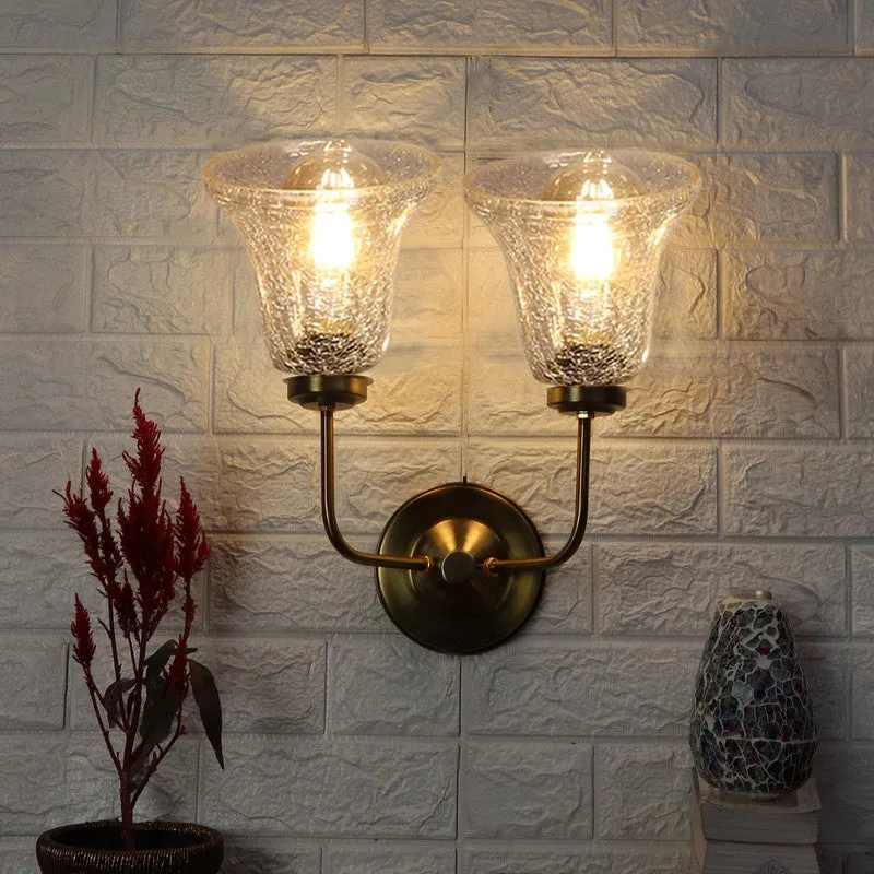 Crystal Lattice Twin-Bell Glass Wall Lamp media 4