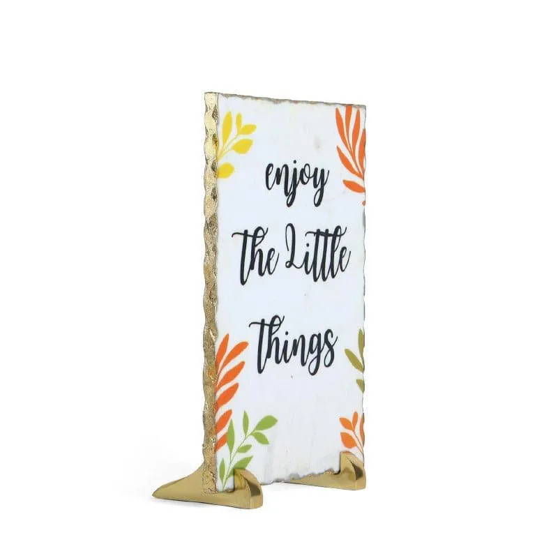 Enjoy Little Things Printed Marble Showpiece - 3