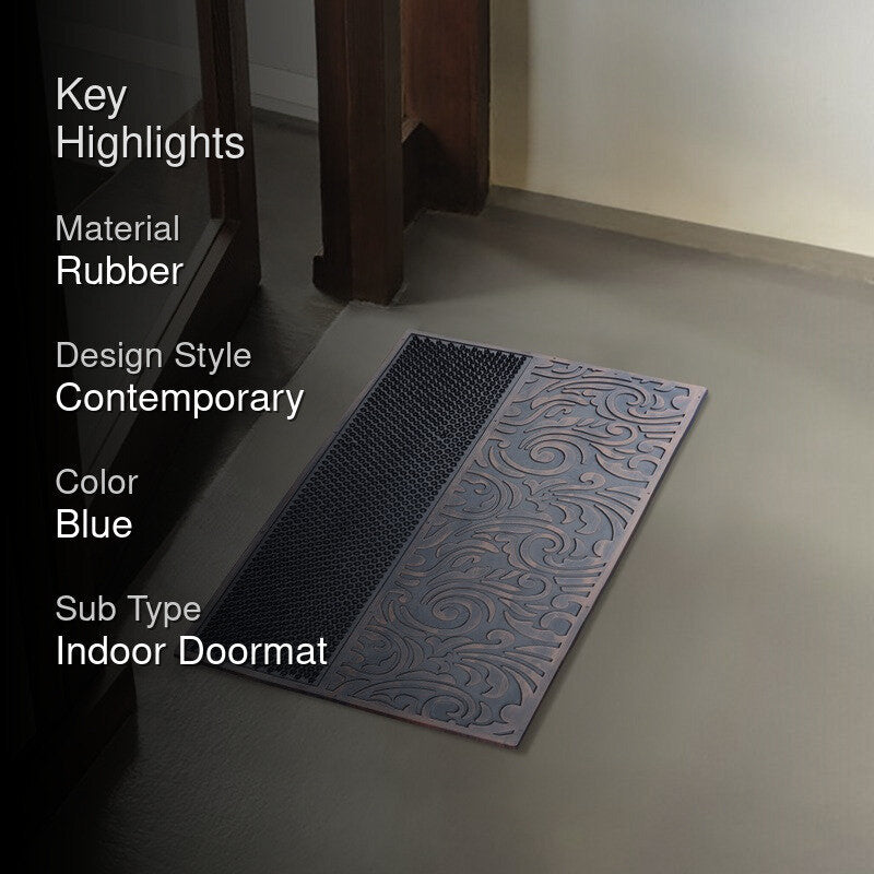 Yaro Abstract Rubber Door Mats - Blue media 2