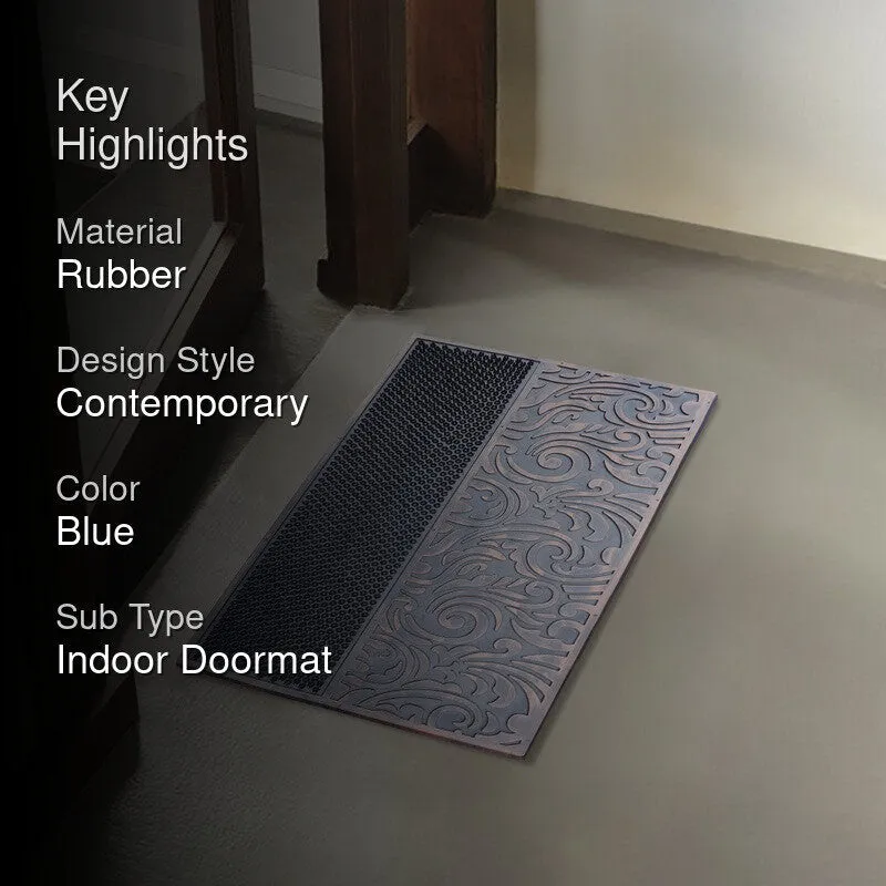 Yaro Abstract Rubber Door Mats - Blue media 2