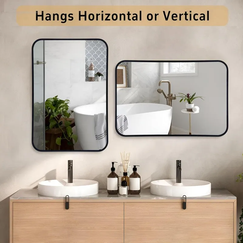 Gleamora Wall Mirror With Aluminium Frame - Black media 4