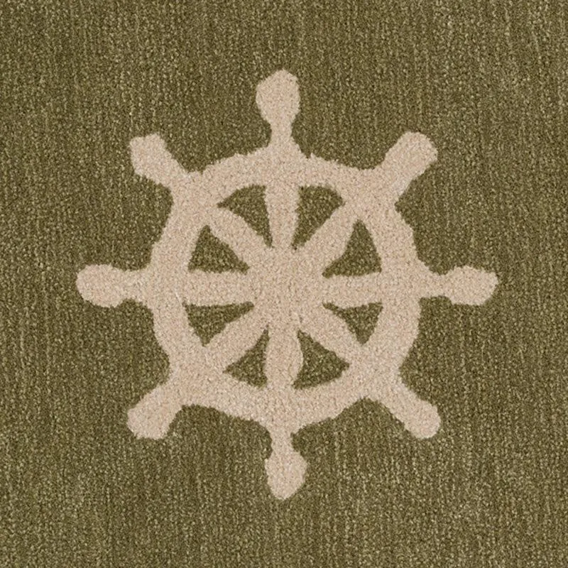 Anchors Hand Tufted Aweigh Kids Wool & Nylon Carpet - Green media 4