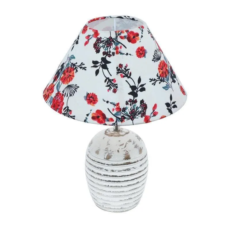 Zaira White Fabric Table Lamp - Multicolor media 3