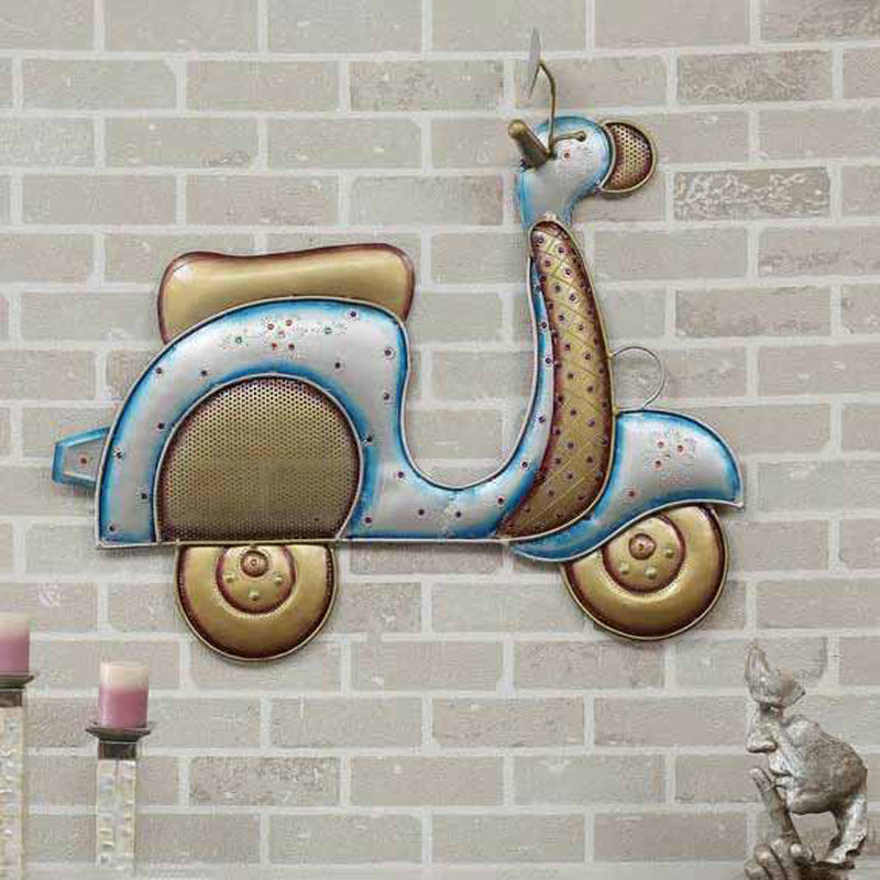 Vintage Scooter Iron Wall Accent