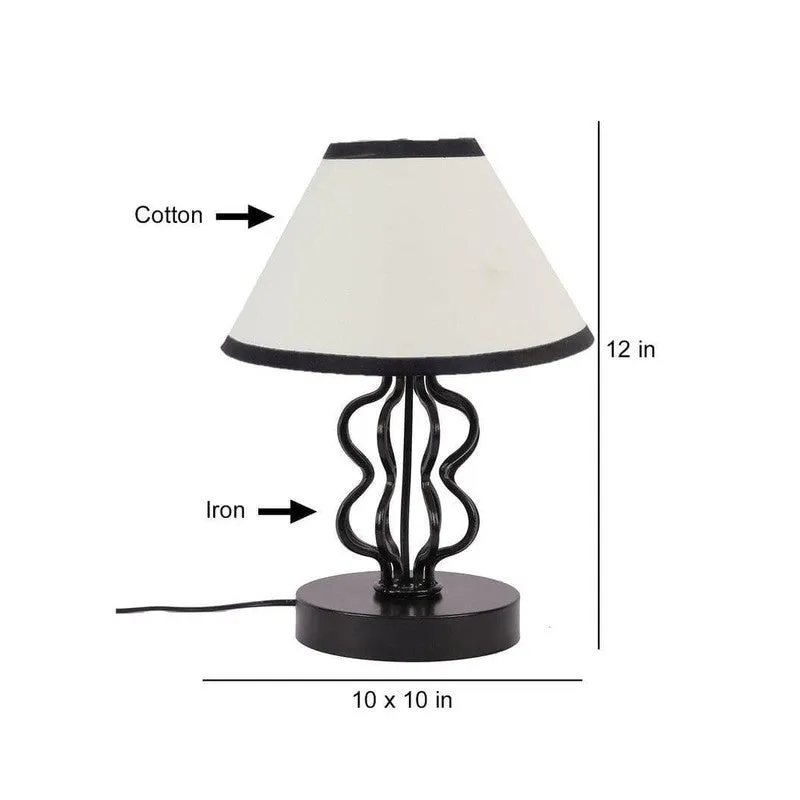 Iggly Wiggly Fabric Table Lamp - White,Black media 6