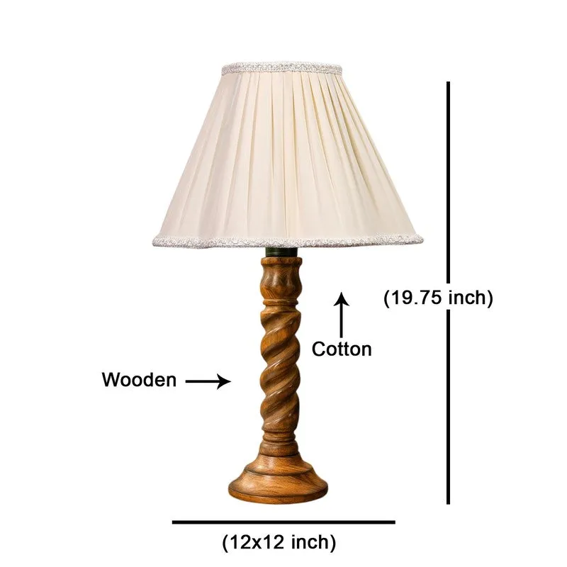 Elvane Aerin Wooden Table Lamp - OffWhite media 8