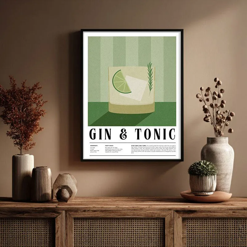 Gin & Tonic Framed Canvas Wall Painting media 3