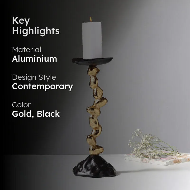 GlowNest Candle Holder - Black,Gold media 2