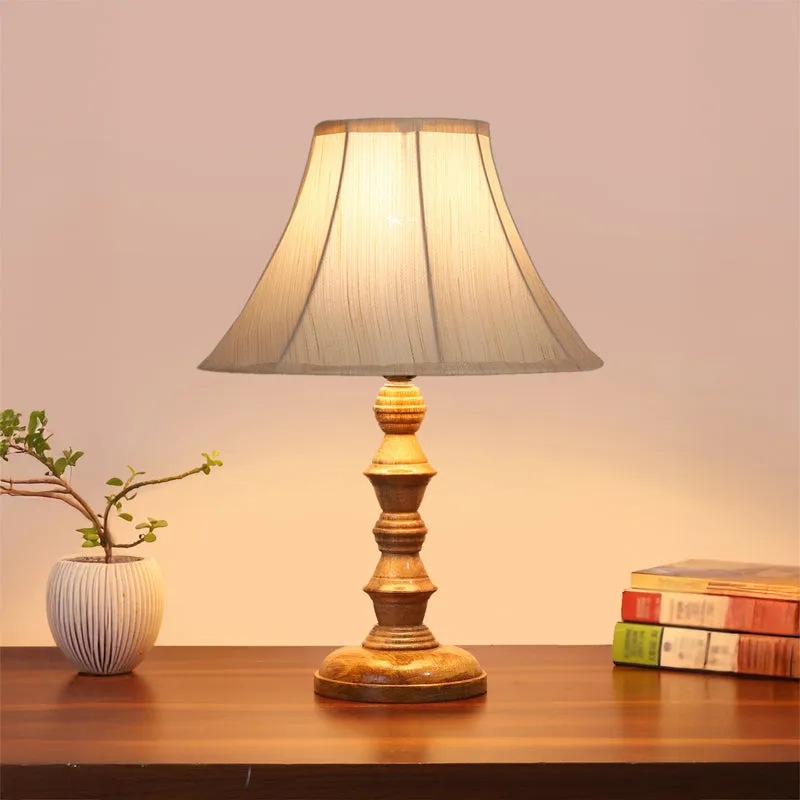 Twistra II Timber Wooden Table Lamp - White,Brown media 2