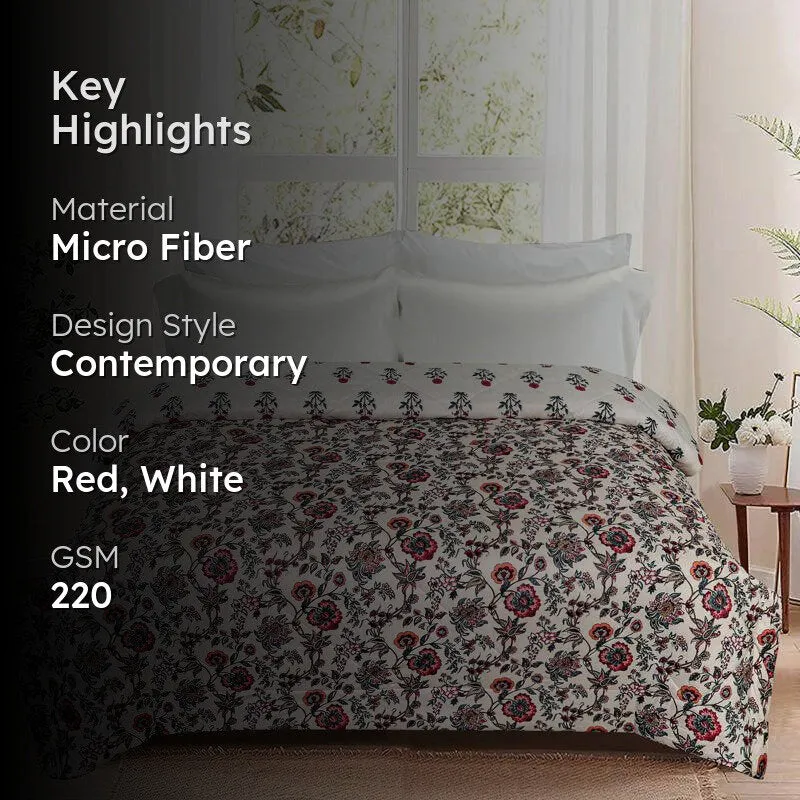 Love Floral Cotton Reversible Comforter - 220 GSM media 2