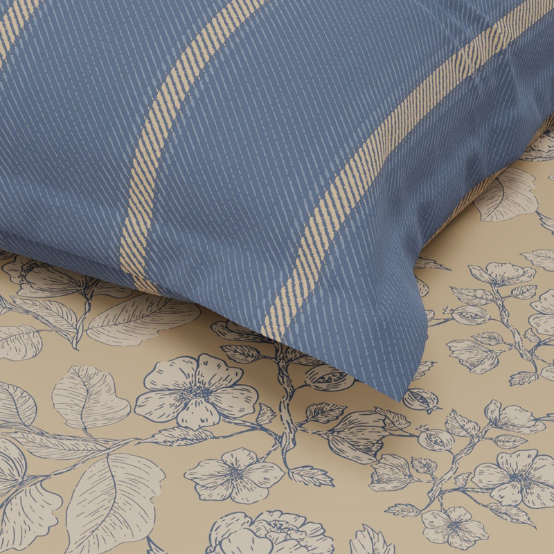 Blush Rest Single Microfiber Bedsheet (Beige) - 135 GSM media 6