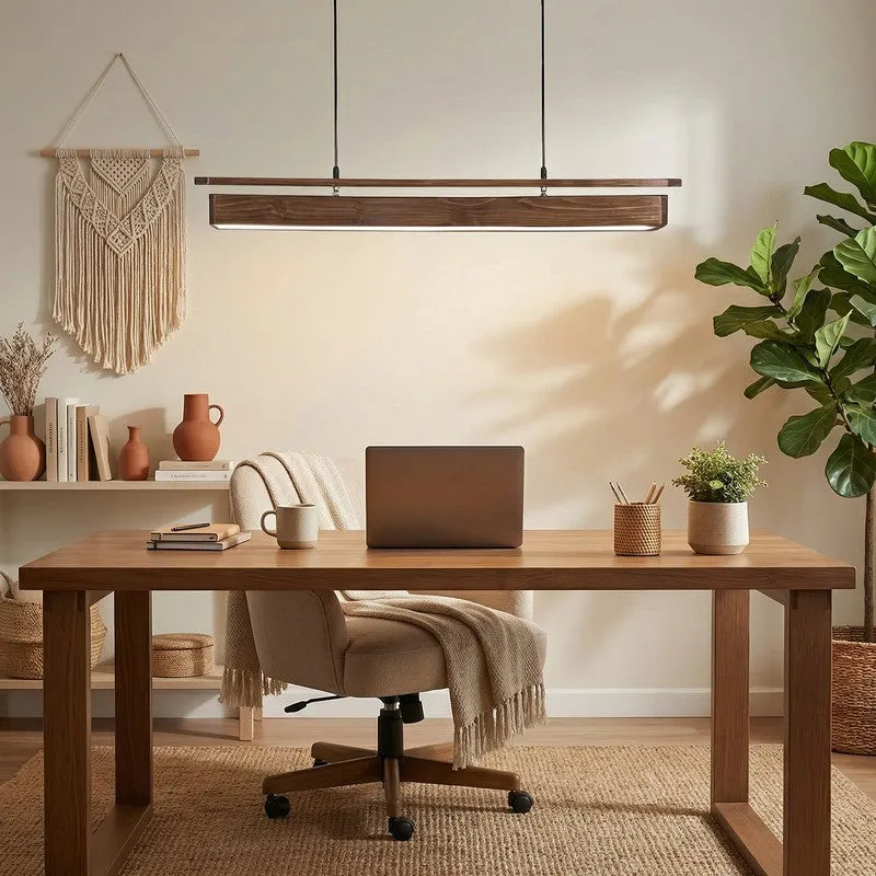 BeamStrip Wooden Ceiling Lamp - Brown media 3