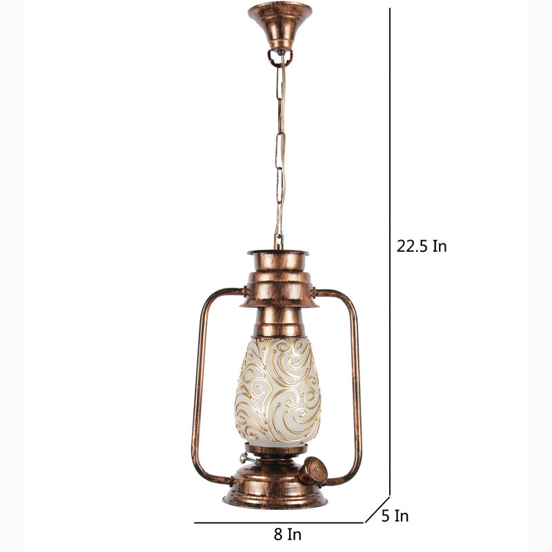 Saagar Mosaic Lantern Glass Ceiling Lamp - Copper media 7