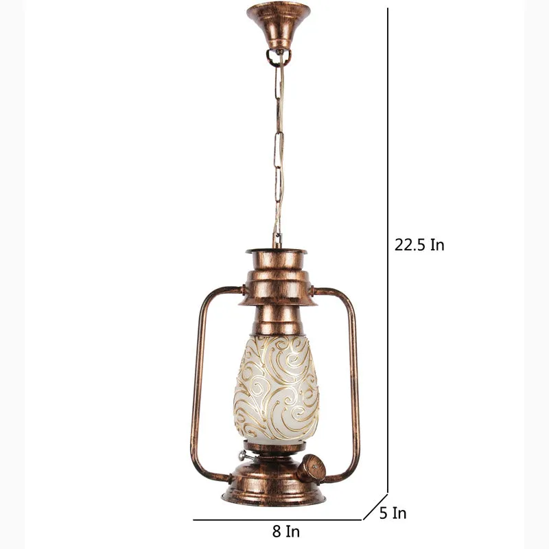 Saagar Mosaic Lantern Glass Ceiling Lamp - Copper media 7