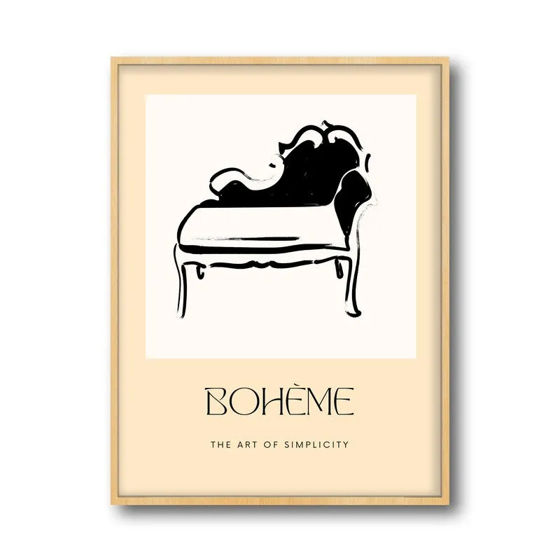 Daybed Dream Canvas Wall Painting With Brown Frame media 3