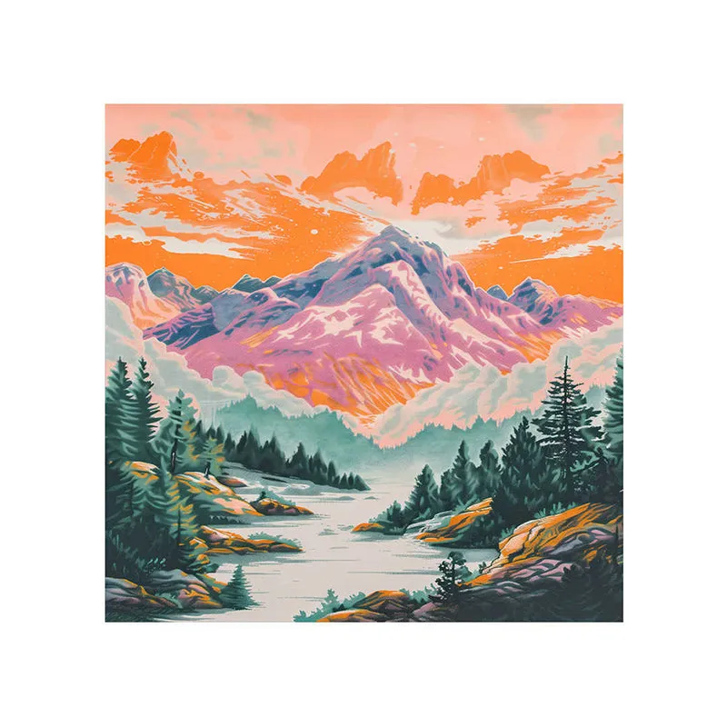 Alpine Forest Wall Painting media 5